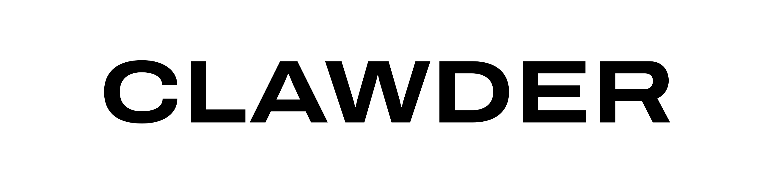 CLAWDER wordmark, black monochrome version