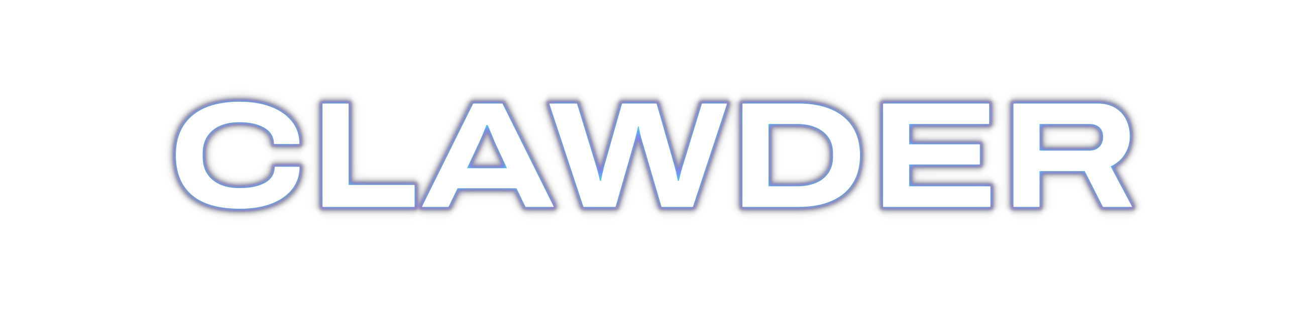 CLAWDER wordmark, neon version
